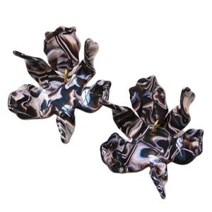 LELE SADOUGHI • Pink & Black Paper Lily Statement Earrings